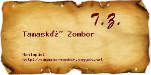 Tamaskó Zombor névjegykártya